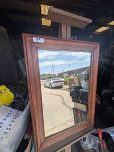 lot 67 image: 26x36 wood framed mirror