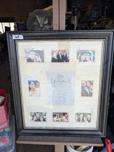 lot 68 image: Black framed Green Tree 9 photo collage wall hang