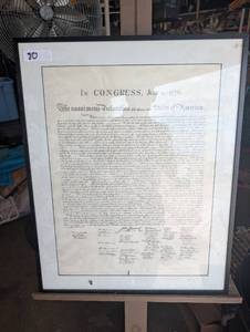 lot 80 image: Framed reproduction of the United States Declaration of Independence