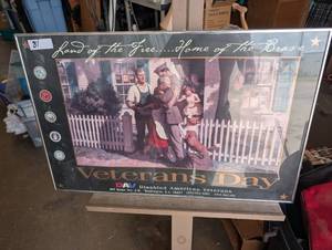lot 81 image: Patriotic poster with the text Veterans Day