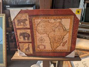 lot 133 image: Rustic decorative canvas wall art piece