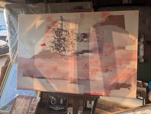 lot 22615 image: Modern abstract canvas wall art piece