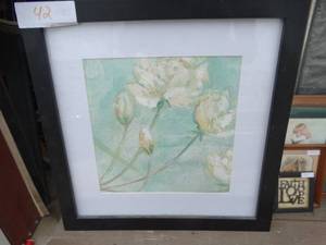 lot 42 image: Framed floral print