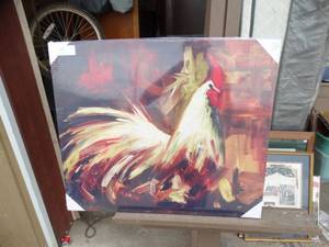 lot 48 image: Yummy Rooster canvas art print by artist Diane Whitehead