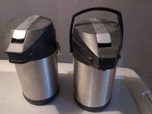 lot 2005 image: Stainless Steel Airpot Drink Dispensers - 2 ct