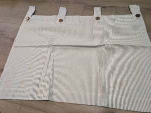 lot 2011 image: Striped Linen Curtain Panels with Button Details - 2 panels -new