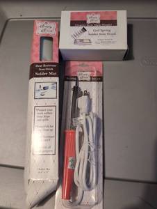 lot 2017 image: Simply Swank Soldering Kit Heat Resistant Mat Coil Spring Iron Stand - new