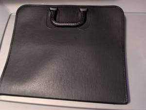 lot 2018 image: Black Leather Portfolio with Spiral Binding and Document Pockets