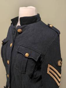 lot 4018 image: Vintage Polo Ralph Lauren Navy Military Jacket with Gold Buttons and Insignia -Large