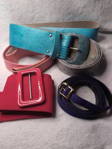 lot 4021 image: Vintage Belts Assorted Colors Turquoise Red Gray Pink Purple