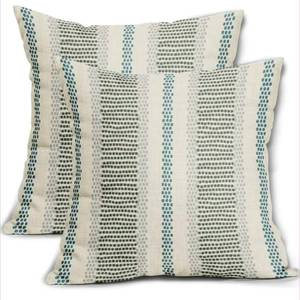 lot 2012 image: Decorative Throw Pillow Covers with Geometric Dot Pattern Blue and Gray - 2 ct 20x20 in - new