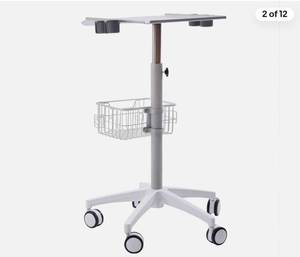 lot 18086 image: Medical Cart, 33.46-43.71in Height Adjustable Metal Mobile Trolley Cart with Wheels Salon Trolley Cart Rolling Medical Cart Holds 55.12lbs - Retail $185