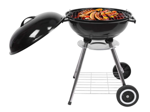 lot 18109 image: ROVSUN 18 Charcoal Grill with Wheels and Storage Holder - Retail $59