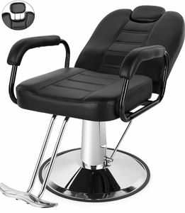 lot 18131 image: Artist hand Barbers Chairs, Heavy Duty Hydraulic Reclining Salon Chair Spa Furniture Reclining Extra Wider Seat Beauty Hair Salon Equipment(Black) - Retail $299