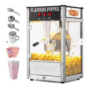 lot 18137 image: ROVSUN 8 oz Black Popcorn Machine Countertop - Retail $189