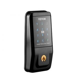lot 18145 image: VEVOR Smart Lock, Keyless Entry Door Lock with Bluetooth App Control, IC Card, Electronic Keypad, Spare Keys, Smart Door Knob Keypad Deadbolt for Home, Apartment, Office, Hotel, Black - Retail $0