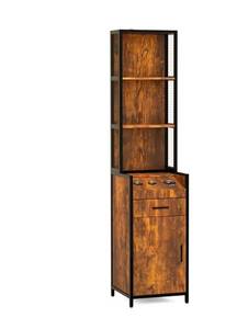 lot 18162 image: OmySalon HSC-19 Barber Storage Station Cabinet w1 Drawer 3-Tier Storage Shelf 1 Storage Cabinet 3 Hot Tool Holders - Retail $189