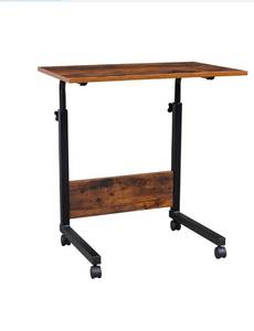 lot 18173 image: FCH Portable Computer Workstation, Standing Desk Adjustable Height, Small Computer Desk wRolling, Sit Stand Laptop Desk TV Tray for Bed Sofa Hospital Reading Eating, Rustic Brown, 23.6 - Retail $0