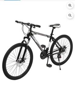 lot 18180 image: Camping Survivals 24-Inch 21-Speed Olympic Mountain Bike Black And White - Retail $0