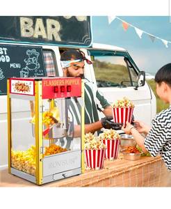 lot 18188 image: ROVSUN Popcorn Machine with 8 Ounce Kettle Makes Up to 32 Cups ETL Certified, Countertop Popcorn Maker Commercial Popcorn Machine Movie Theater Style wScoop - Retail $129
