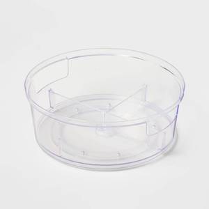 lot 18206 image: Plastic Lazy Susan Turn Table 11 - Brightroom Clear Pantry & Cabinet Organizer - Retail $16