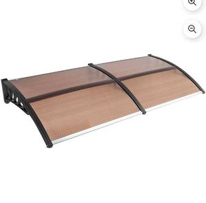 lot 18224 image: 80 x 40 Door Window Awning Exterior, Polycarbonate Cover Entry Door Outdoor Patio Awning Canopy, Front Door Overhang Awning for Sun Shutter, UV, Rain and Snow Protection - Retail $0