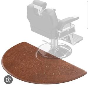 lot 18228 image: OmySalon 3 x 4 Salon Anti Fatigue Mat Circular Barber Mat - Retail $89
