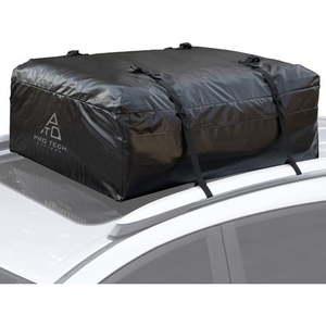 lot 18234 image: Pro Tech Designs Rooftop Cargo Carrier Sprint Weatherproof Foldable  Attaches with or without Roof Rack  10 Cubic Feet - Retail $85