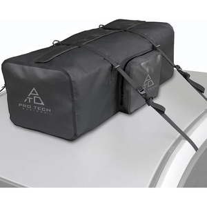lot 18236 image: Pro Tech Designs 120 Liter Car Top Waterproof Duffle Bag Black Attaches with or without Roof Rack - Retail $80