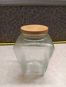 lot 170 image: Glass Storage Jar with Wood Lid