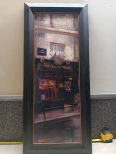 lot 172 image: Red Interiors Panel Hotel de Beaune 18x38 Framed Print 851709