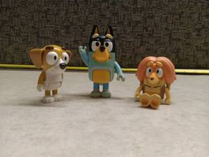 lot 182 image: Miniature Bluey Action Figures 3-Piece Set