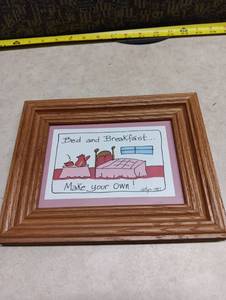 lot 211 image: Framed Bed and Breakfast Make Your Own Illustration Print