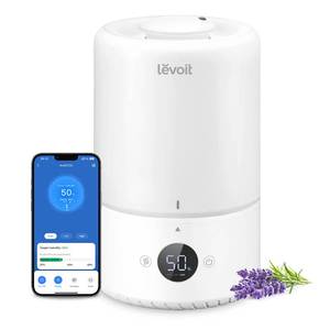 lot 1048 image: Levoit Smart Cool Mist Top Fill Humidifiers for Bedroom with Sensor, 3L - Retail $55