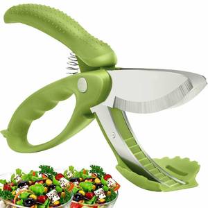 lot 1052 image: Upgraded Salad Scissors Tossing and Chopping Salad Chopper Heavy Duty Kitchen Salad Scissors Multifunction Double Blade Salad Cutting Tool - Retail $13
