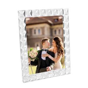 lot 1053 image: Luxury Crystal Picture Photo Frame,Grid Diamond Craft,Crystal Wedding Frame of Keepsake Photo Frames, Tabletop Display Decor Frame, Clear with Gift Box (8 x 10) - Retail $80