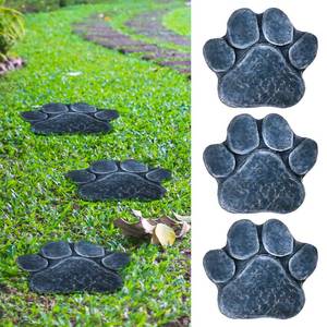lot 1055 image: Yaocom 3 Pieces Dog Paw Garden Stepping Stones Garden Decor Cast Irons Dog Rocks Rustic Outdoor Stones Decorative Stone for Garden Walkway Outdoor Decoration, 12 Inch(Gray) - Retail $49