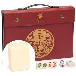 lot 1059 image: Yellow Mountain Imports Small Size Chinese Mahjong Set, Rogue Classic with 146 Ivory Colored Tiles, Vinyl Case, Wind Indicator and Dice - for Chinese Style Gameplay Only ����������������°� - Retail $64