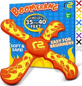 lot 1064 image: Boomerang for Kids - Fun & Easy To Use - Toys for Ages 8-13 - Birthday Gifts for Kids 5 6 7 8 9 10 Year Old Boy Gift - Best Outdoor Summer Gifts For 4 5 6 7 8 Year Old Boys Gift Ideas for All Ages - Retail $15