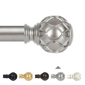 lot 1066 image: TANGWIN Farmhouse Curtain Rod Adjust 66-120,Heavy Duty Boho,Antique Silver - Retail $36