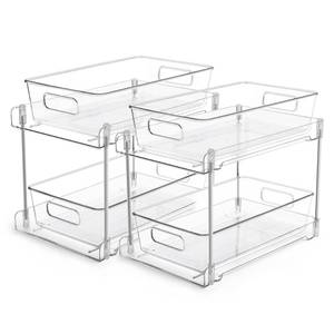 lot 1104 image: Vtopmart 2 Pack Pull Out Bathroom Under Sink Organizer (S-Standard) - Retail $22