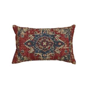 lot 1123 image: AVOIN colorlife Boho Red Throw Pillow Cover 12x20 Inch - Retail $7