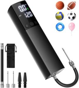 lot 1140 image: Motorenbau Electric Ball Pump,Smart Air Pump Portable Fast Ball Inflation Accurate Pressure Gauge and Digital LCD Display for Basketball Football Soccer Volleyball (2 Pin and 2 Spout) - Retail $1,274
