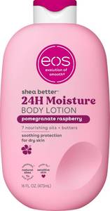 lot 1145 image: eos Shea Better Body Lotion Pomegranate Raspberry, 24-Hour Moisture Skin Care, Lightweight & Non-Greasy, Natural Shea, Vegan, 16 fl oz - Retail $9