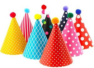 lot 1193 image: Vesil Mini Kids Birthday Party Hats, Assorted, DIY Assembly Required - Retail $0