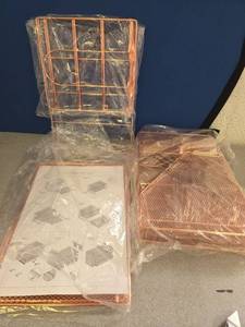 lot 1196 image: Rose Gold Desk Organizer, See Photos for Reference Photo  - Retail $0