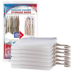lot 1199 image: Hanging Vacuum Storage Bags, Space Saver Vacuum Seal Bags for Cloth, 6 Long - Retail $34