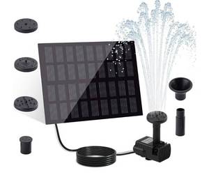 lot 1206 image: 2W Solar Water Fountain with 4 Spray Nozzles & 9.84ft Power CordDIY Solar Fountain Pump Kit with Built-in Filter, Solar Powered Bird Bath Fountain for Garden, Pond, Patio, Outdoor - Retail $0