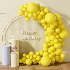 lot 1219 image: DECOCKRAT 130PCS Yellow Balloons - Latex Helium Balloons with Ribbon, Assorted Sizes 1812105 Inch - Perfect for Birthday, Wedding, Graduation and More - Retail $8