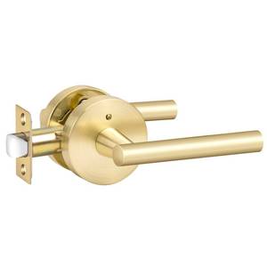 lot 1238 image: Goldenwarm 1 Pack Gold Door Handles Interior, Brushed Gold Privacy Lever Door Handle, Heavy Duty Interior Bedroom Door Lever Pack, Door Handles for Bathroom - Retail $30